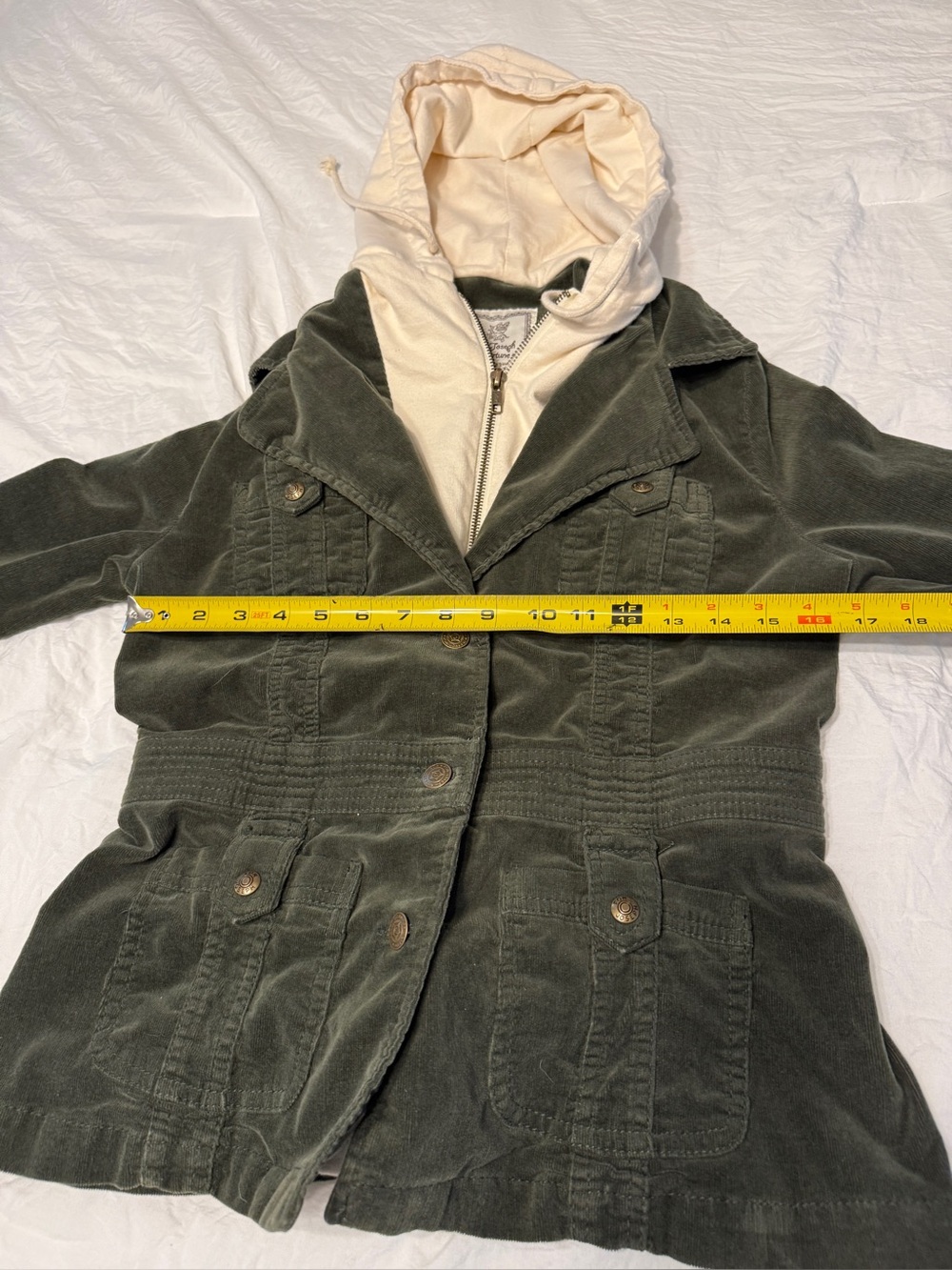 For Joseph Fortune Corduroy Hooded Jacket Medium Green Cream Vintage Y2K
Grunge - Picture 16 of 16